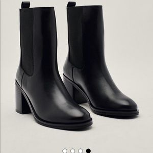 Nasty Gal Leather Chelsea Boots